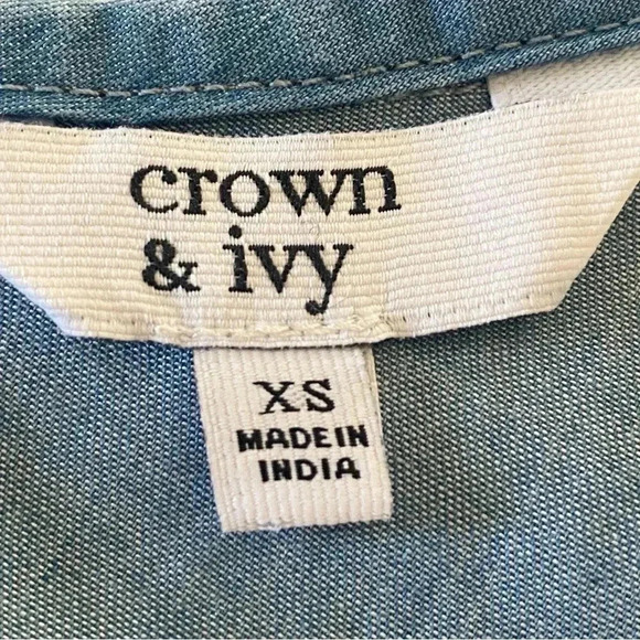 Crown & Ivy Chambray Peasant Dress XS ❤️ - Picture 14 of 14